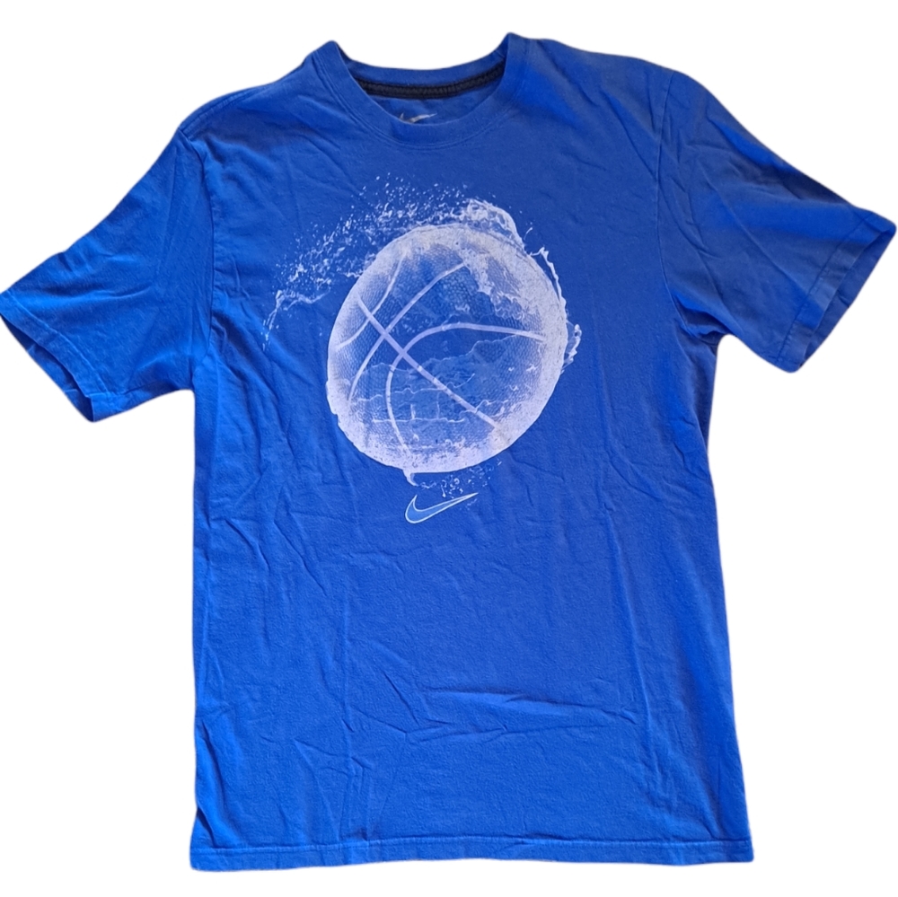 Nike Basketball Blue and White TShirt, Large